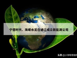 宁德时代、海螺水泥在通辽成立新能源公司